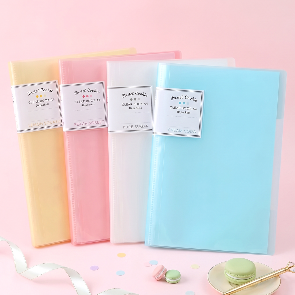 KOKUYO Pastel Cookie Clear Book - A4 - 30 Pockets