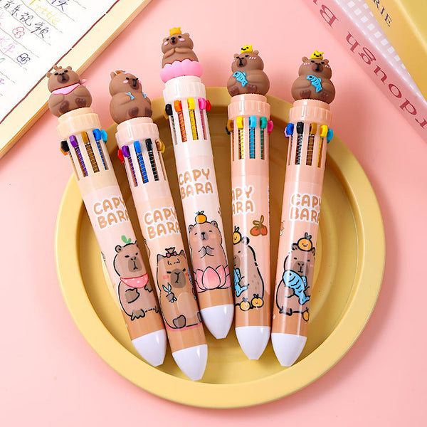 Cute Capybara 10-in-1 Multi Color Pen