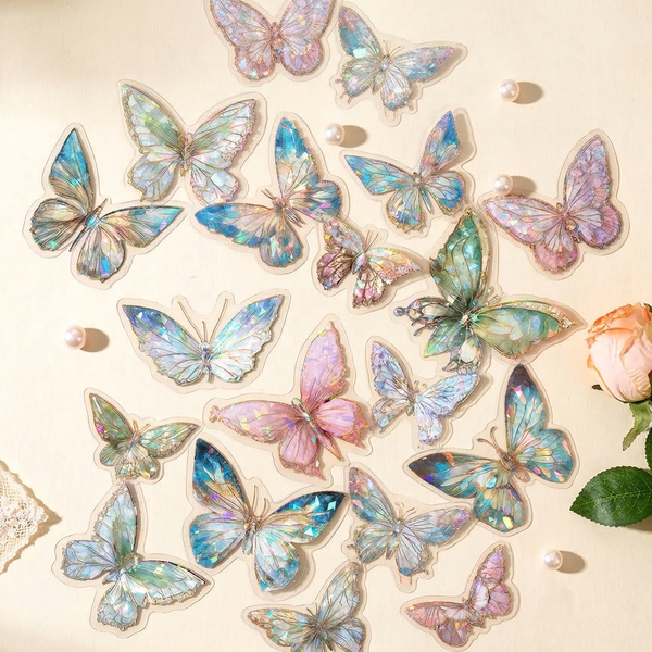 Die-Cut Holo Butterfly Stickers