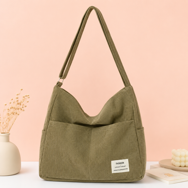 Everyday Corduroy Shoulder Tote