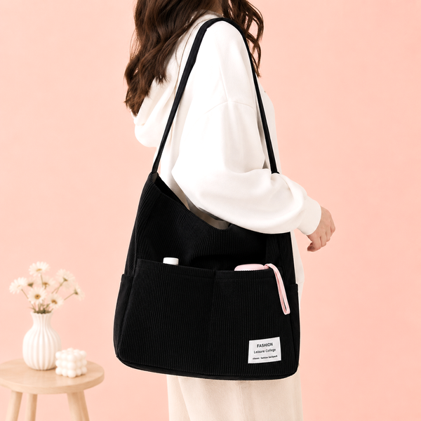 Everyday Corduroy Shoulder Tote
