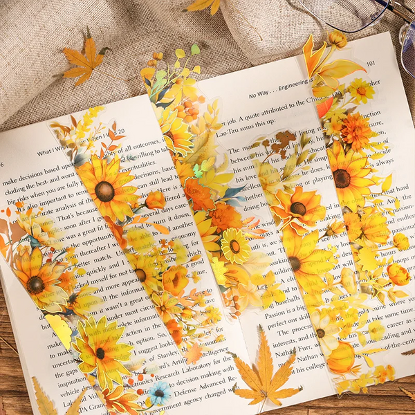 Autumn Leaves Long Strip Stickers - 6 Foil Strips
