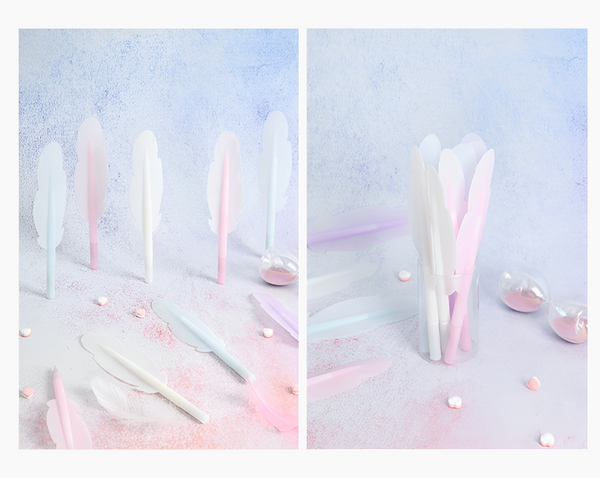 Pastel Feather Gel Pen – Soft Grip Writing Pen