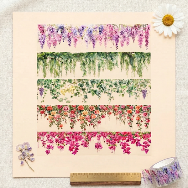 Floral Vines Clear Masking Tapes