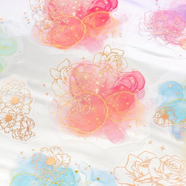 Gilded Flower Glow Stickers