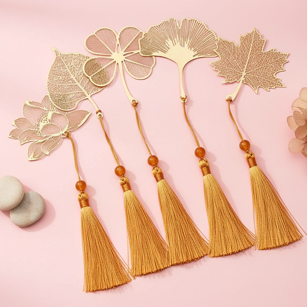 Golden Autumn Leaf Bookmark