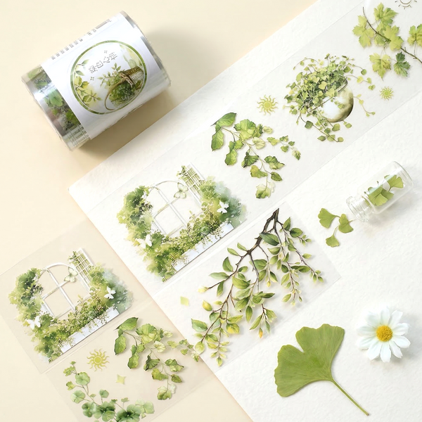 Greenery Garland Clear Masking Tape - Extra Wide