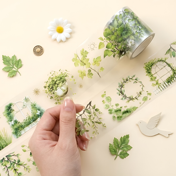 Greenery Garland Clear Masking Tape - Extra Wide