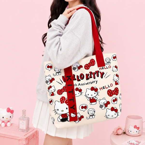 Hello Kitty Canvas Tote - Limited 45th Anniversary Edition