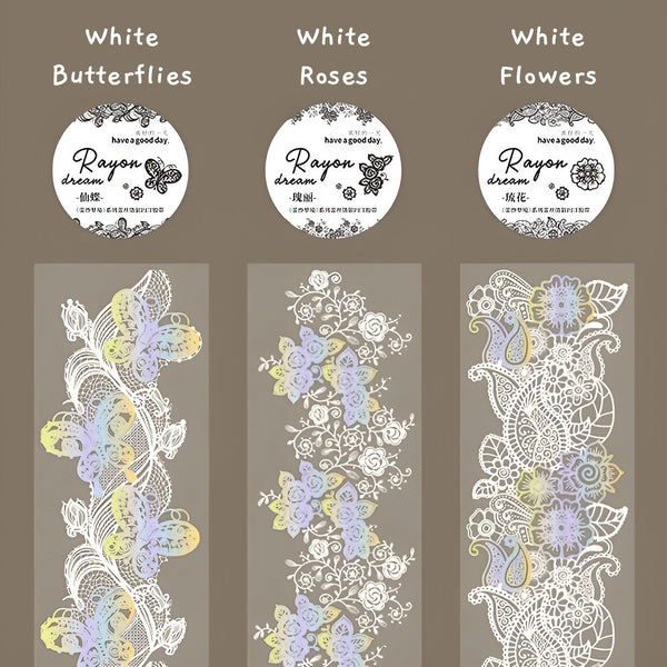 Holo Lace Pattern Clear Washi Tape
