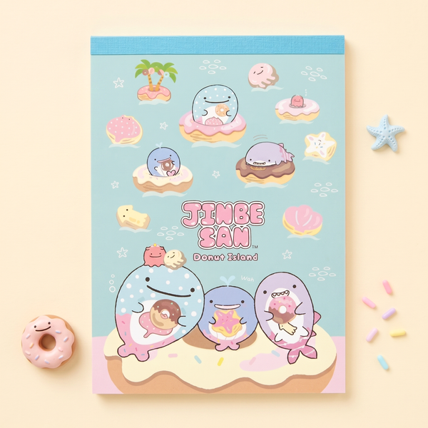 Jinbesan Donut Island Memo Pad - Pastel Friends