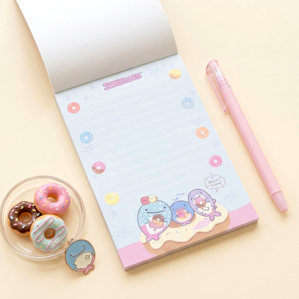 Jinbesan Donut Island Memo Pad - Pastel Friends