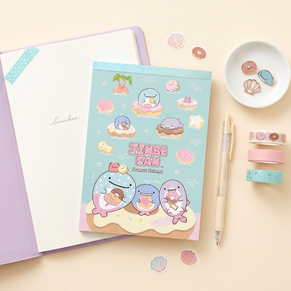 Jinbesan Donut Island Memo Pad - Pastel Friends