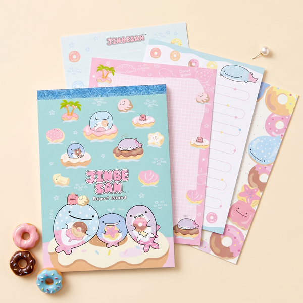 Jinbesan Donut Island Memo Pad - Pastel Friends