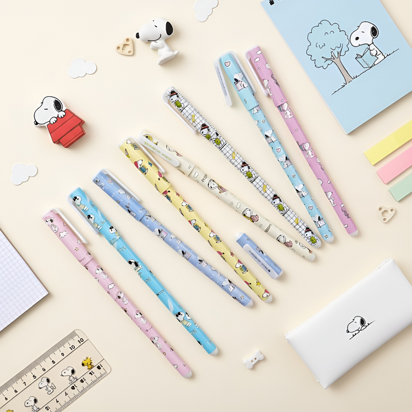 Snoopy Colored Gel Pen Set (10-Pack) - Cute Pastel Edition