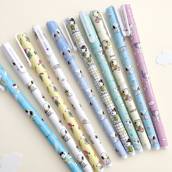 Snoopy Colored Gel Pen Set (10-Pack) - Cute Pastel Edition