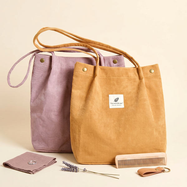 Soft Corduroy Everyday Tote (6 Colors)