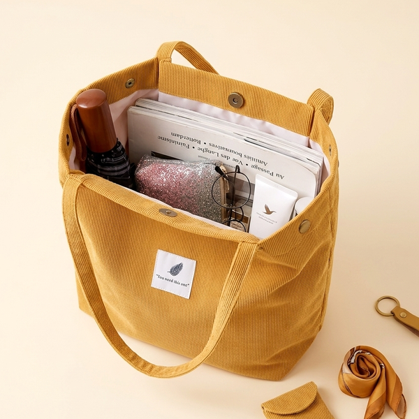 Soft Corduroy Everyday Tote (6 Colors)