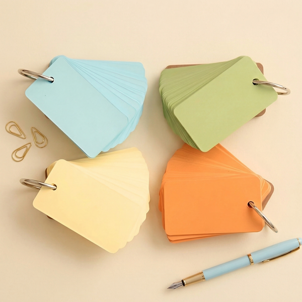Colorful Key Ring Flashcards (7 Colors)