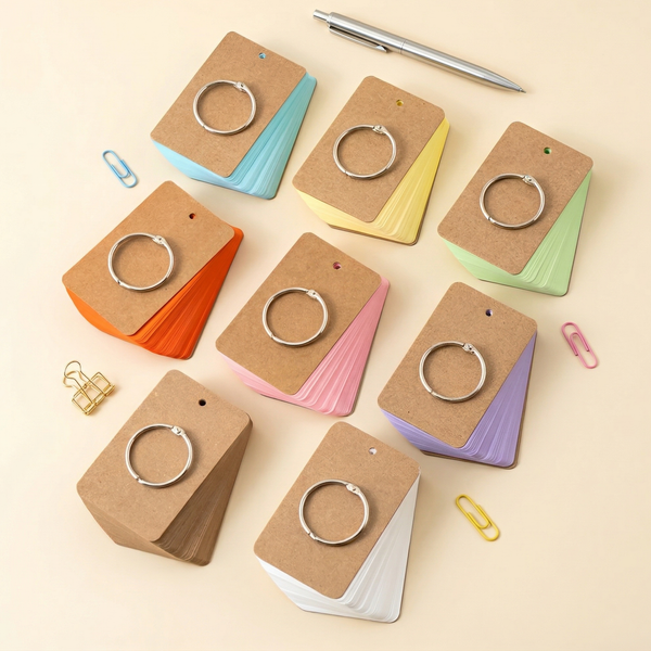 Colorful Key Ring Flashcards (7 Colors)