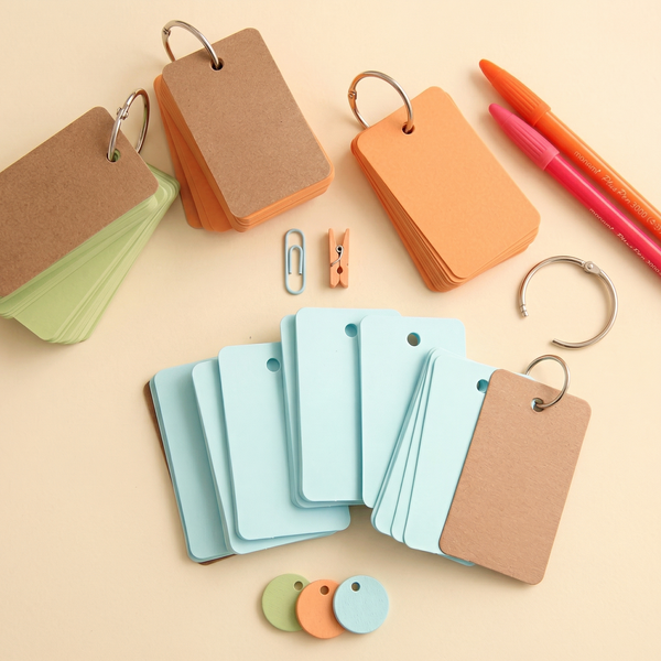 Colorful Key Ring Flashcards (7 Colors)