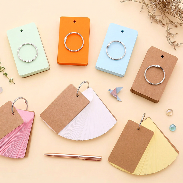 Colorful Key Ring Flashcards (7 Colors)