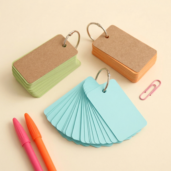 Colorful Key Ring Flashcards (7 Colors)