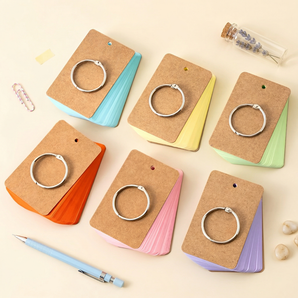 Colorful Key Ring Flashcards (7 Colors)