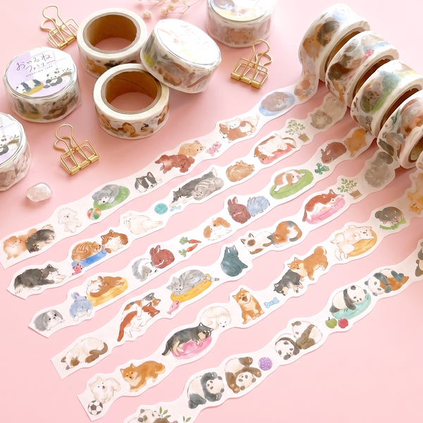 Mind Wave Die-Cut Masking Tape - Naptime Animal Family Series