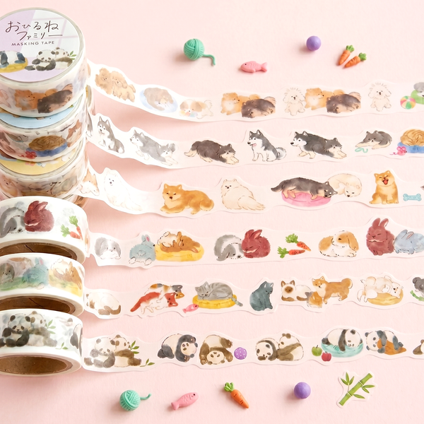 Mind Wave Die-Cut Masking Tape - Naptime Animal Family Series