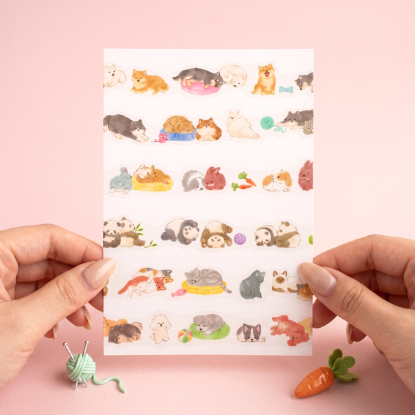 Mind Wave Die-Cut Masking Tape - Naptime Animal Family Series