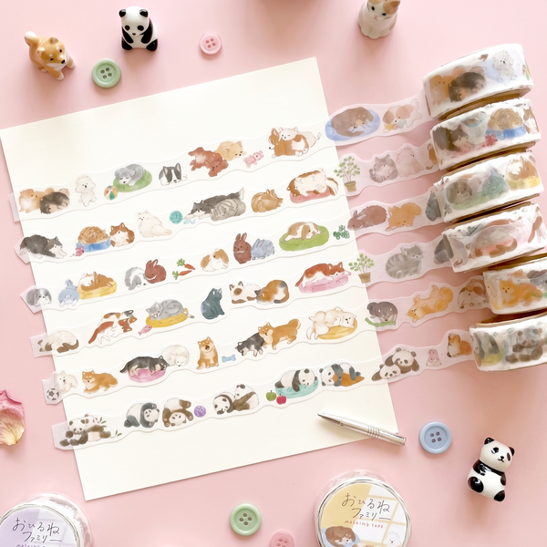 Mind Wave Die-Cut Masking Tape - Naptime Animal Family Series