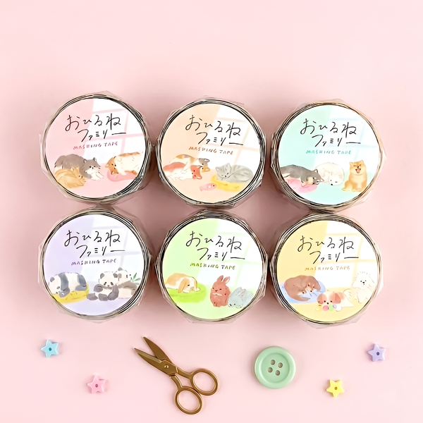 Mind Wave Die-Cut Masking Tape - Naptime Animal Family Series