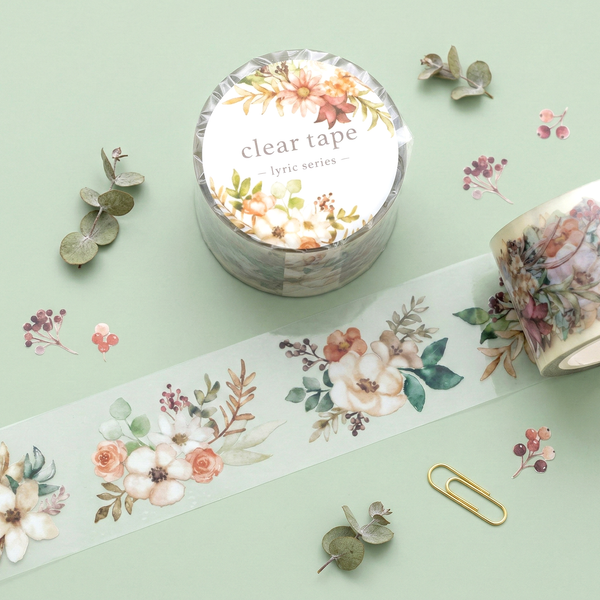 Mind Wave Lyric Series Clear Washi Tape - Flower Bouquet