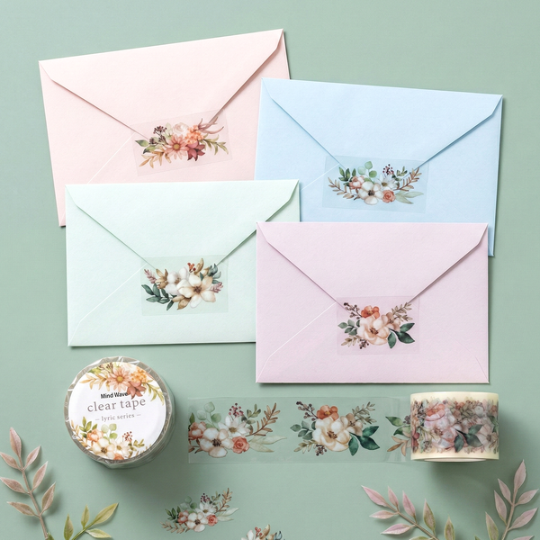 Mind Wave Lyric Series Clear Washi Tape - Flower Bouquet