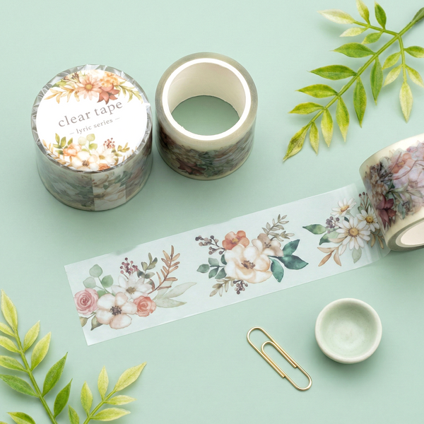 Mind Wave Lyric Series Clear Washi Tape - Flower Bouquet