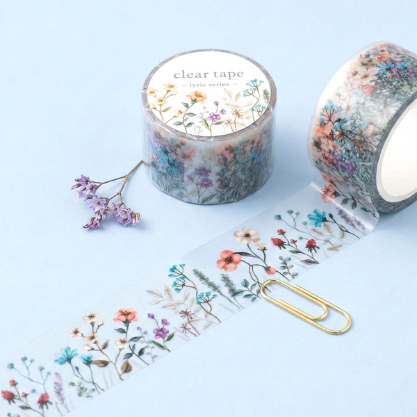 Mind Wave Lyric Series Clear Washi Tape - Flower Meadow