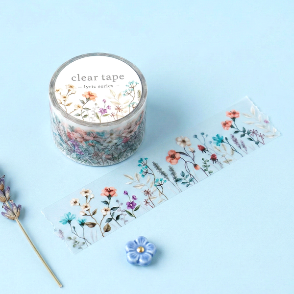 Mind Wave Lyric Series Clear Washi Tape - Flower Meadow