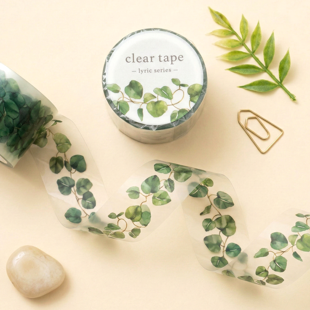 Mind Wave Lyric Series Clear Washi Tape - Green Leaves