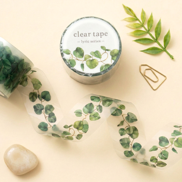 Mind Wave Lyric Series Clear Washi Tape - Green Leaves