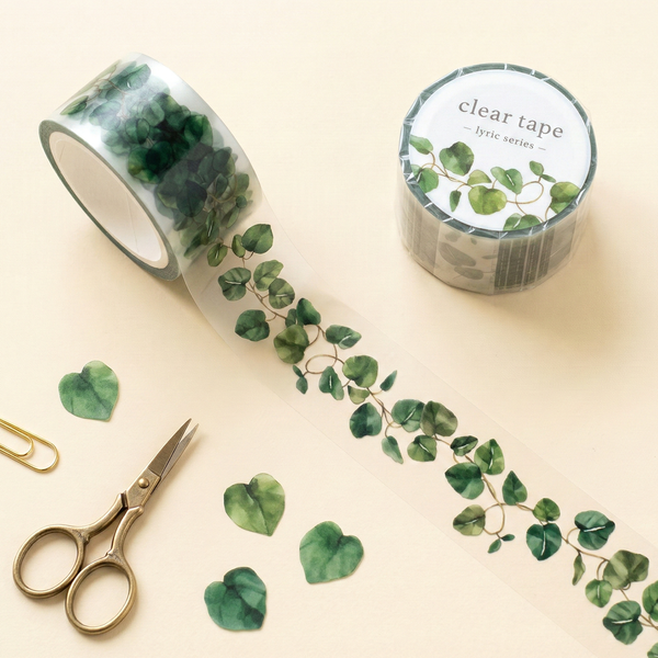 Mind Wave Lyric Series Clear Washi Tape - Green Leaves