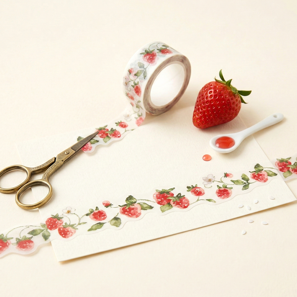 Mind Wave Palette Series Die-Cut Masking Tape - Strawberries