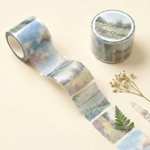 Mind Wave Wide Clear Tape - Landscape - Greenery
