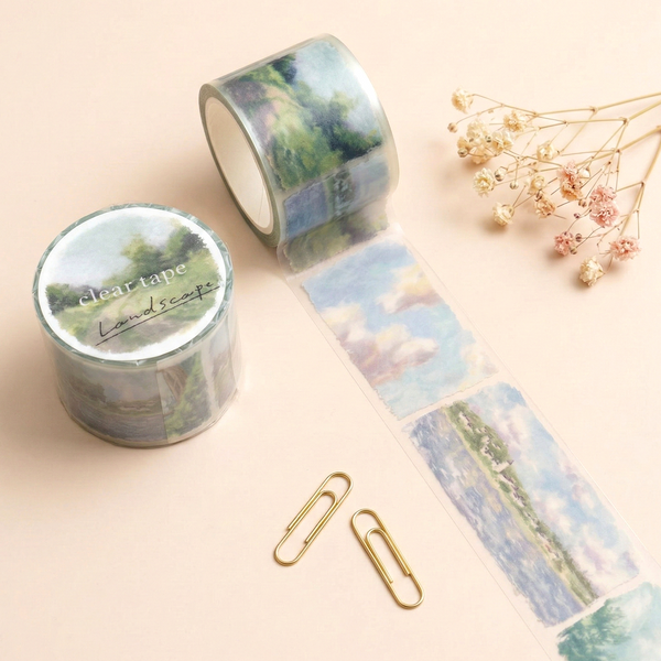 Mind Wave Wide Clear Tape - Landscape - Greenery