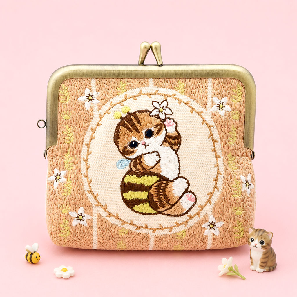 Mofusand Kiss-Lock Purse - Beige