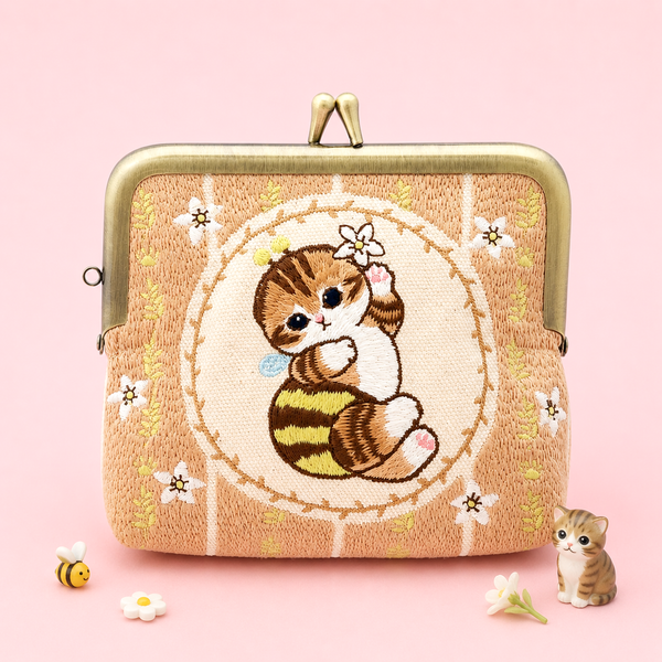 Mofusand Kiss-Lock Purse - Beige