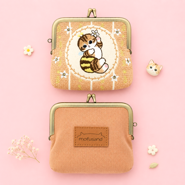 Mofusand Kiss-Lock Purse - Beige
