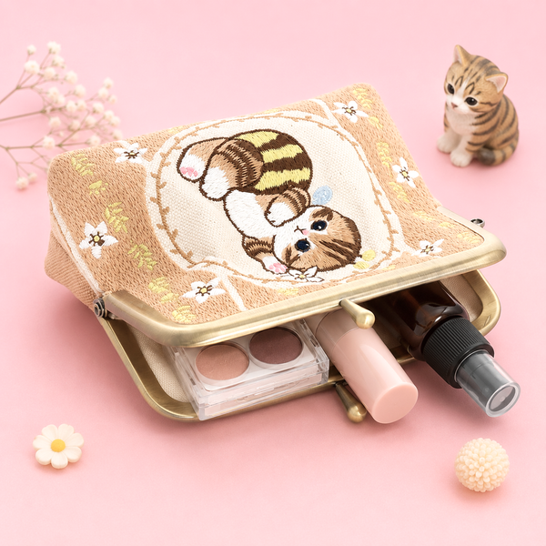 Mofusand Kiss-Lock Purse - Beige