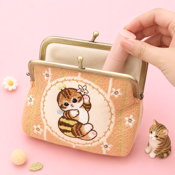 Mofusand Kiss-Lock Purse - Beige