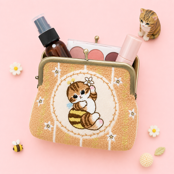 Mofusand Kiss-Lock Purse - Beige
